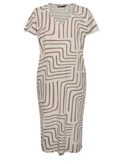 Yours Curve Natural Throw On T-Shirt 100% Cotton Midaxi Dress - Image 5 of 5