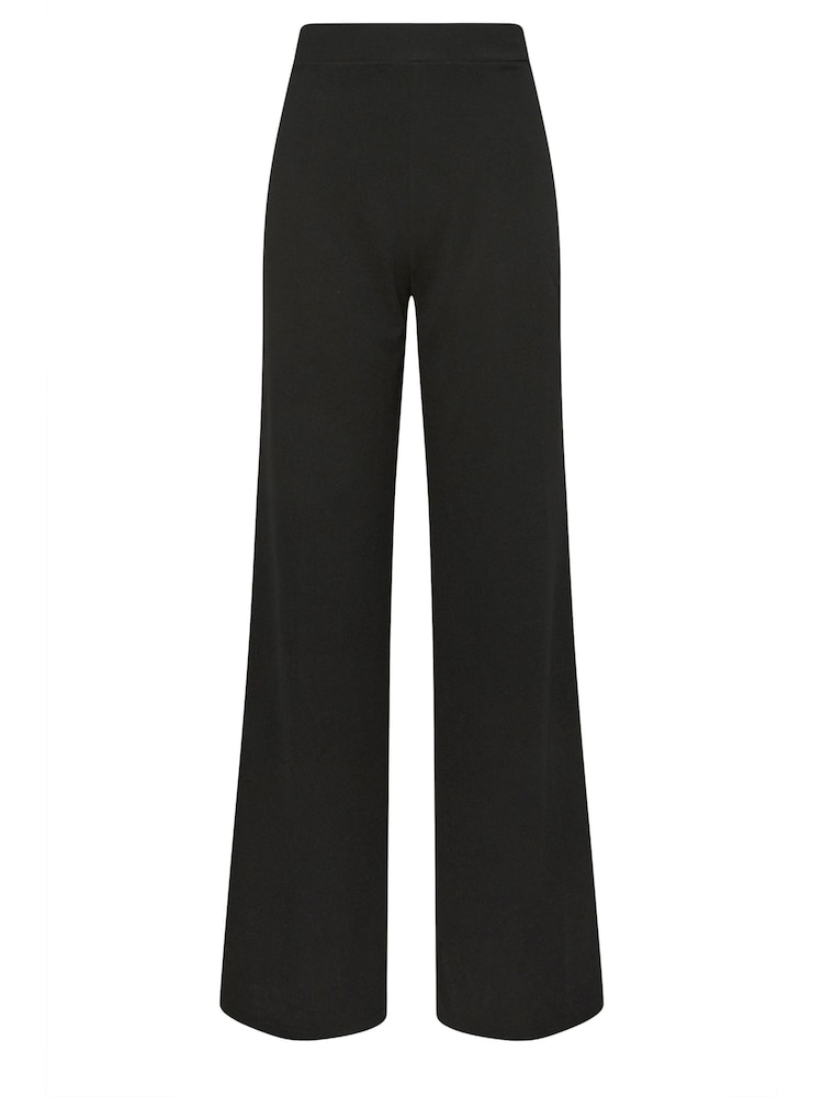 Long Tall Sally Black Wide Leg Striped Trousers - Image 6 of 6