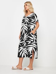 Yours Curve Black Throw On T-Shirt 100% Cotton Midaxi Dress - Image 2 of 5