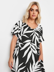Yours Curve Black Throw On T-Shirt 100% Cotton Midaxi Dress - Image 4 of 5