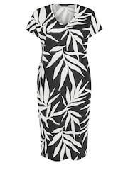 Yours Curve Black Throw On T-Shirt 100% Cotton Midaxi Dress - Image 5 of 5