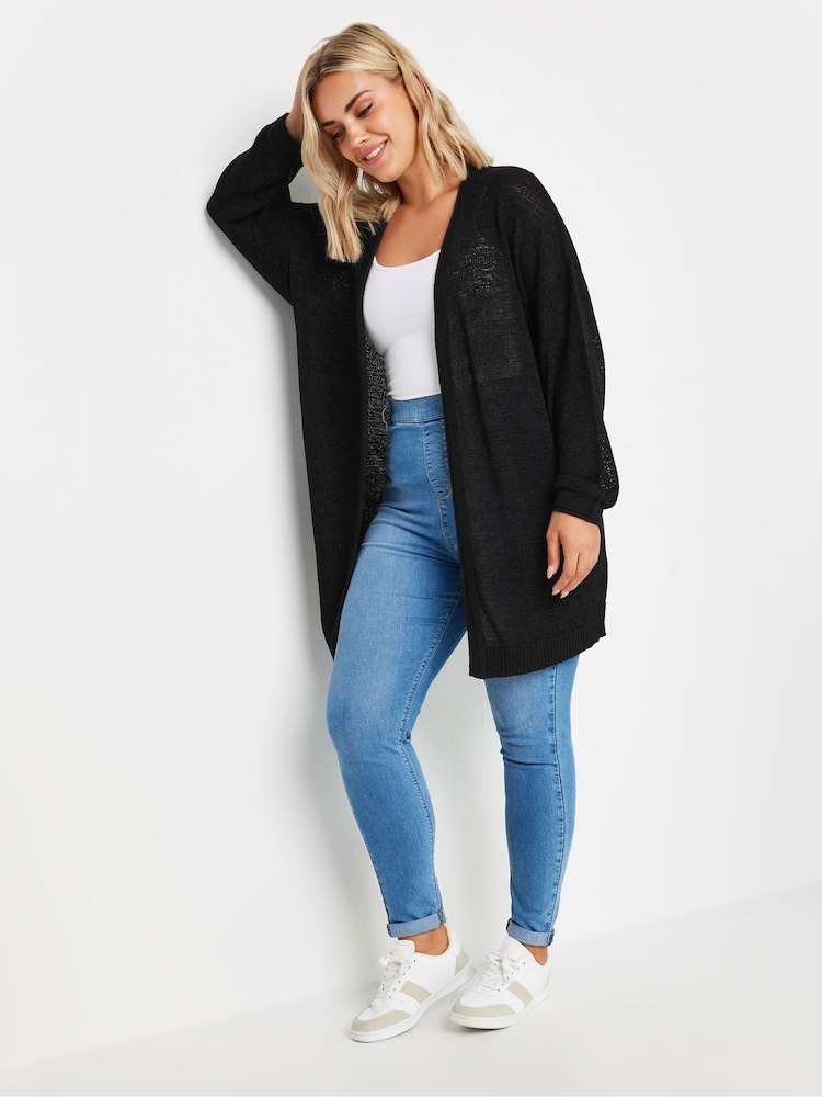 Yours Curve Black Knitted Cardigan - Image 4 of 5