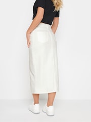 PixieGirl Petite White Denim Split Midaxi 100% Cotton Skirt - Image 3 of 5