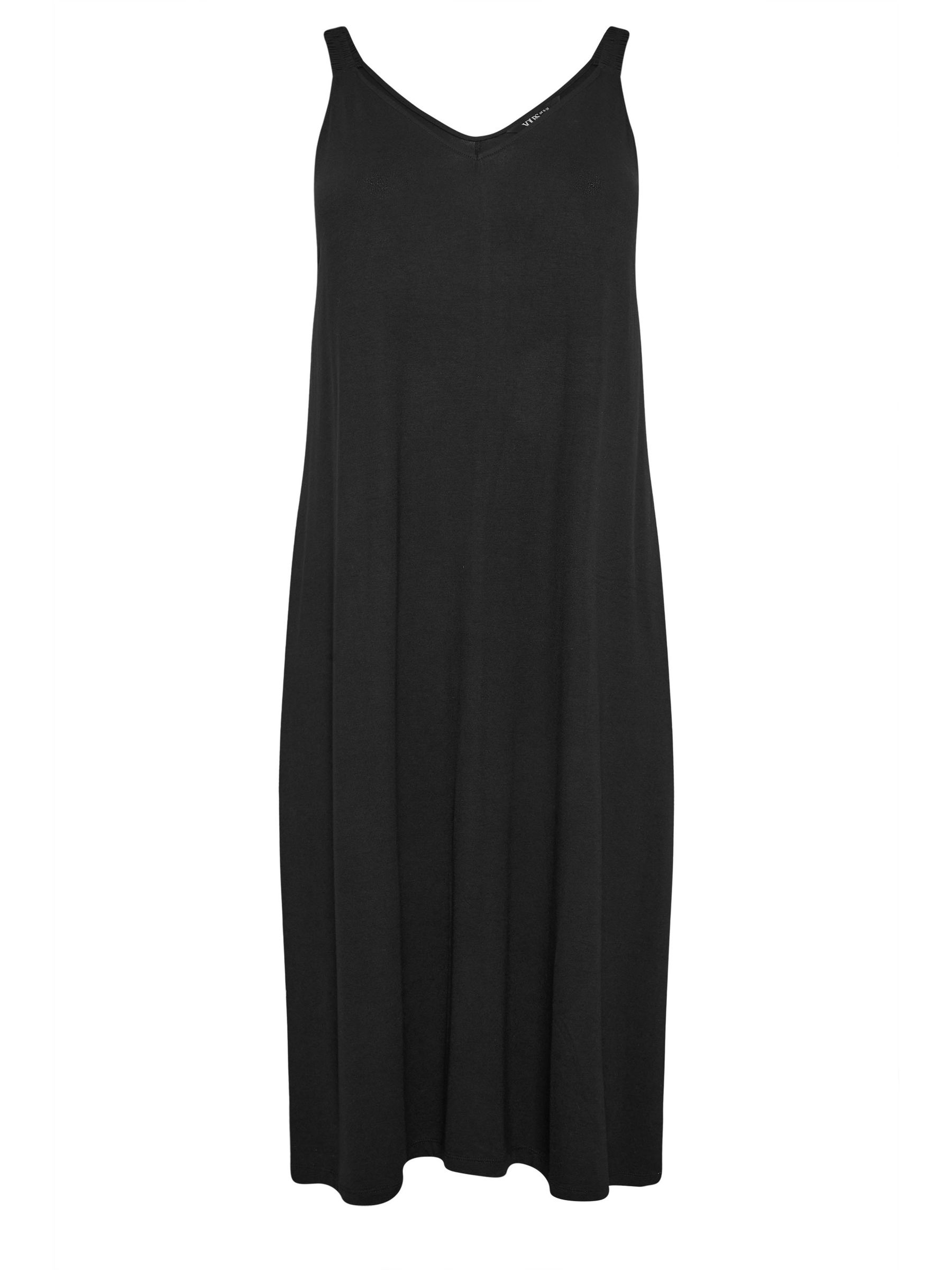 Buy Yours Curve Black Throw On Beach Shirred Strap Dress from the Next