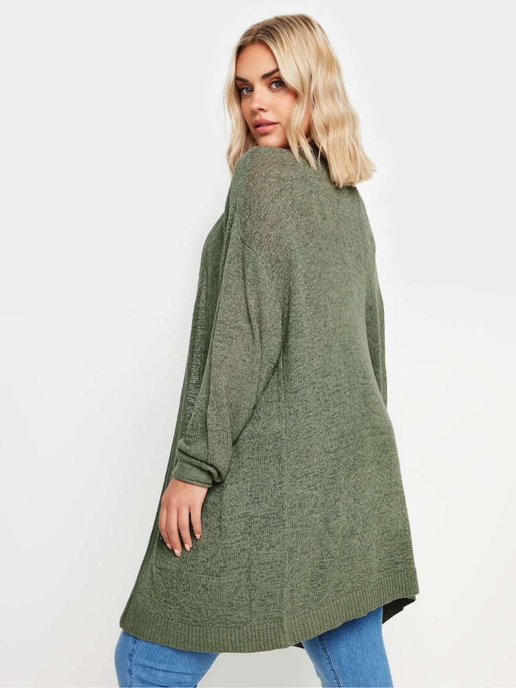 Yours Curve Green Knitted Cardigan - Image 3 of 5
