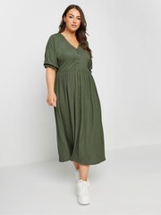 Yours Curve Green Light Limited Raglan Prarie Dress - Image 1 of 5