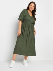 Yours Curve Green Light Limited Raglan Prarie Dress - Image 2 of 5