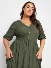 Yours Curve Green Light Limited Raglan Prarie Dress - Image 4 of 5