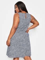 Yours Curve Blue Sleeveless Swing Dress - Image 2 of 5