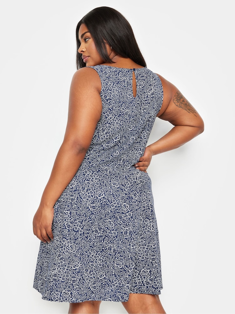 Yours Curve Blue Sleeveless Swing Dress - Image 2 of 5