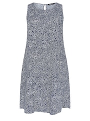 Yours Curve Blue Sleeveless Swing Dress - Image 5 of 5