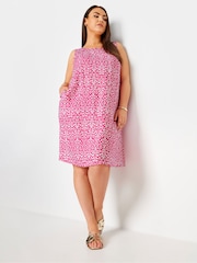 Yours Curve Pink Sleeveless Swing Dress - Image 1 of 5