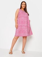 Yours Curve Pink Sleeveless Swing Dress - Image 2 of 5