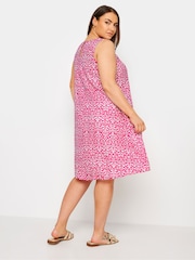 Yours Curve Pink Sleeveless Swing Dress - Image 3 of 5