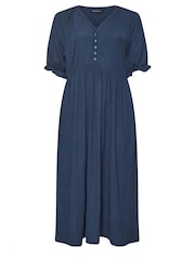Yours Curve Blue Light Limited Raglan Prarie Dress - Image 5 of 5