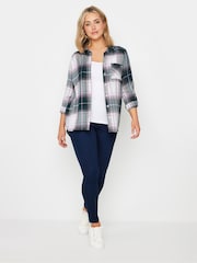 M&Co Purple Checked Boyfriend Shirt - Image 2 of 5
