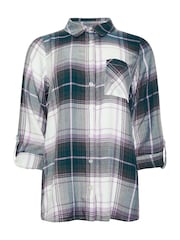 M&Co Purple Checked Boyfriend Shirt - Image 5 of 5