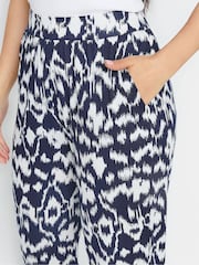 PixieGirl Petite Blue Abstract Harem Trousers - Image 3 of 5