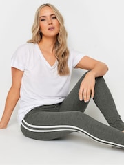 Gris - Leggings con rayas en los laterales de Long Tall Sally - Imagen 4 de 5