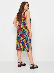 Yours Curve Light Black Throw On Beach Shirred Strap Dress - Image 4 of 5