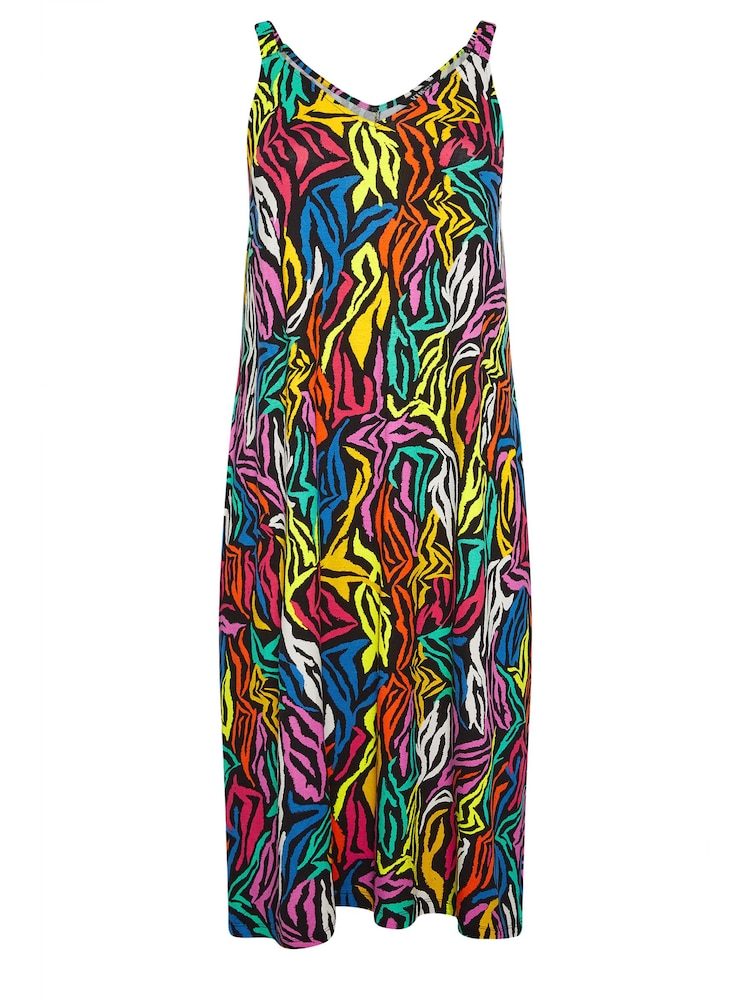 Yours Curve Light Black Throw On Beach Shirred Strap Dress - Image 5 of 5