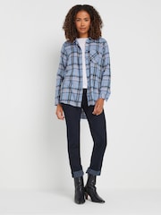 M&Co Blue Checked Boyfriend Shirt - Image 2 of 5