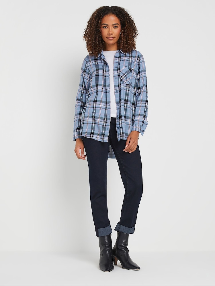 M&Co Blue Checked Boyfriend Shirt - Image 2 of 5