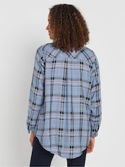 M&Co Blue Checked Boyfriend Shirt - Image 3 of 5