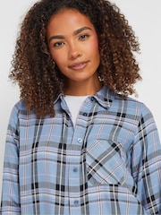 M&Co Blue Checked Boyfriend Shirt - Image 4 of 5