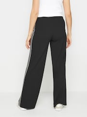 Long Tall Sally Dark Black Wide Leg Striped Trousers - Image 3 of 5
