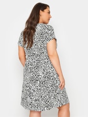 Yours Curve Black 100% Cotton T-Shirt Drawcord Dress - Image 3 of 5