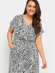 Yours Curve Black 100% Cotton T-Shirt Drawcord Dress - Image 4 of 5