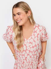 Yours Curve Pink Floral Tiered Midi Dress - Image 4 of 5
