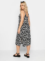 Yours Curve Dark Black Throw On Beach Shirred Strap Dress - Image 3 of 5