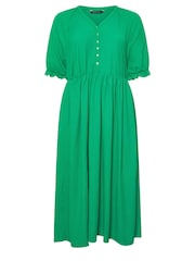 Yours Curve Green Limited Collection Textured Midaxi Dress - Image 5 of 5