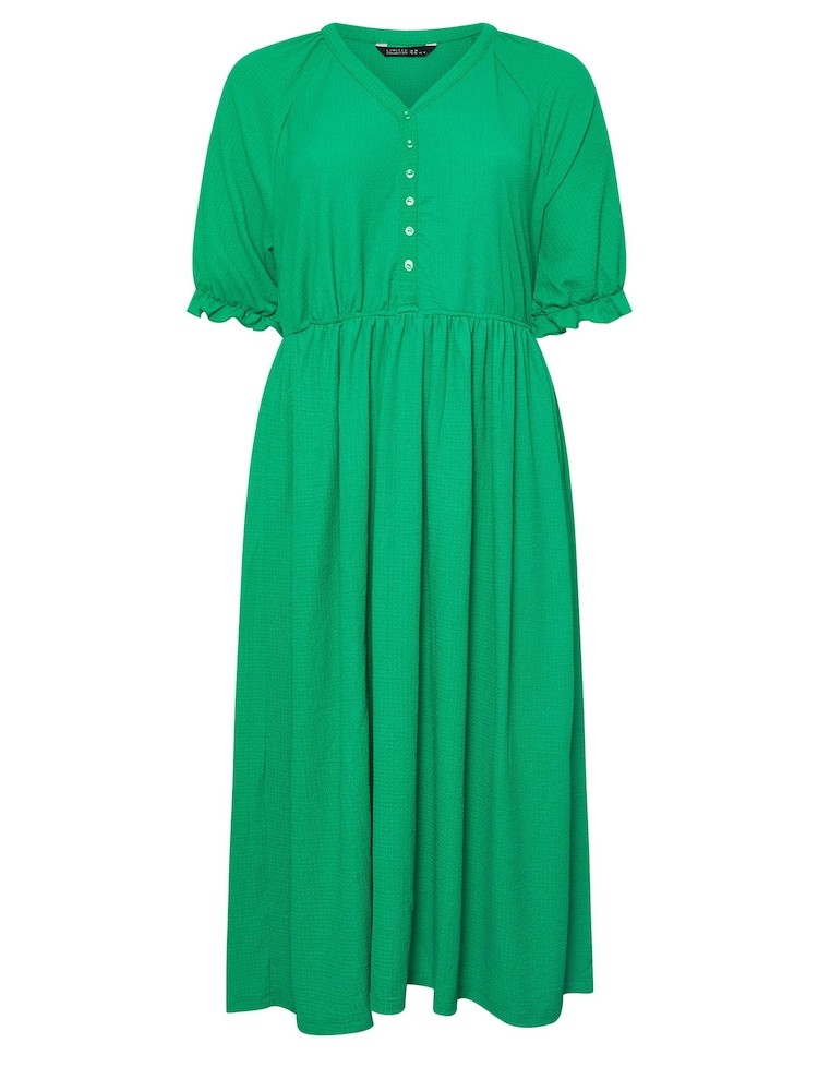 Yours Curve Green Limited Collection Textured Midaxi Dress - Image 5 of 5