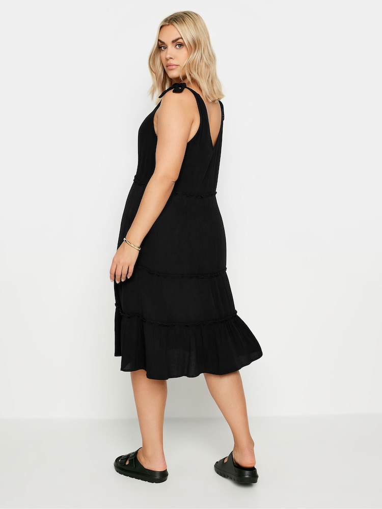 Yours Curve Limited Tiered Frill Tie Sleeve Mini Dress - Imagen 2 de 5 Yours Curve Limited Tiered Frill Tie Sleeve Mini Dress - Imagen 2 de 5