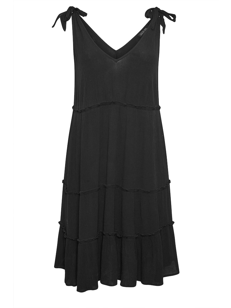 Yours Curve Limited Tiered Frill Tie Sleeve Mini Dress - Imagen 5 de 5 Yours Curve Limited Tiered Frill Tie Sleeve Mini Dress - Imagen 5 de 5