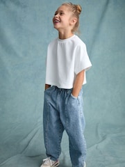 Mid Blue Denim Pull On Barrel 100% Cotton Jeans (3-16yrs) - Image 2 of 10