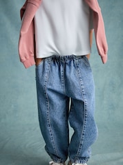 Mid Blue Denim Pull On Barrel 100% Cotton Jeans (3-16yrs) - Image 5 of 10