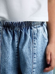 Mid Blue Denim Pull On Barrel 100% Cotton Jeans (3-16yrs) - Image 6 of 10