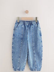 Mid Blue Denim Pull On Barrel 100% Cotton Jeans (3-16yrs) - Image 7 of 10