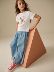 Mid Blue Denim Culotte Trousers (3-16yrs) - Image 2 of 8
