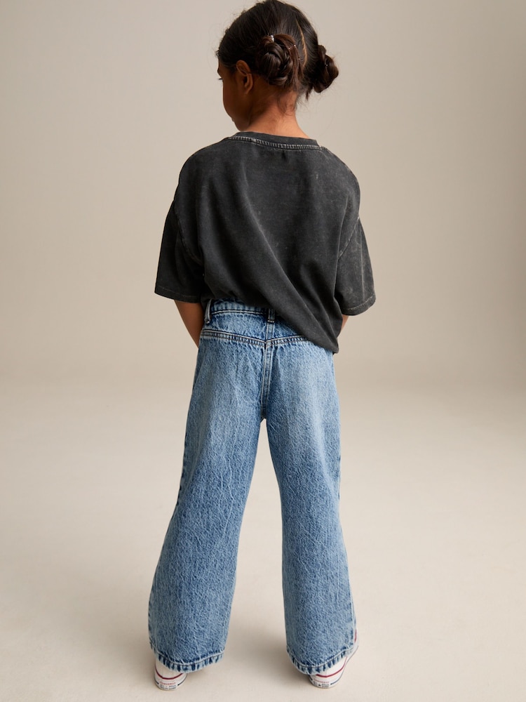 Mid Blue Denim Flare 100% Cotton Jeans (3-16yrs) - Image 3 of 8