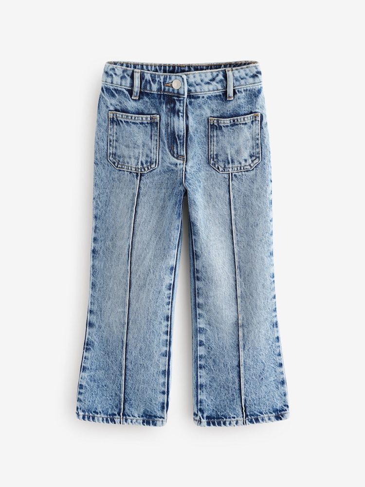 Mid Blue Denim Flare 100% Cotton Jeans (3-16yrs) - Image 5 of 8