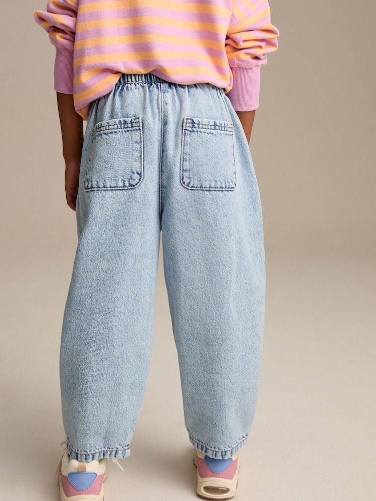 Denim Lightwash Pull On Barrel 100% Cotton Jeans (3-16yrs) - Image 2 of 8