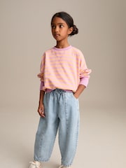 Denim Lightwash Pull On Barrel 100% Cotton Jeans (3-16yrs) - Image 3 of 8