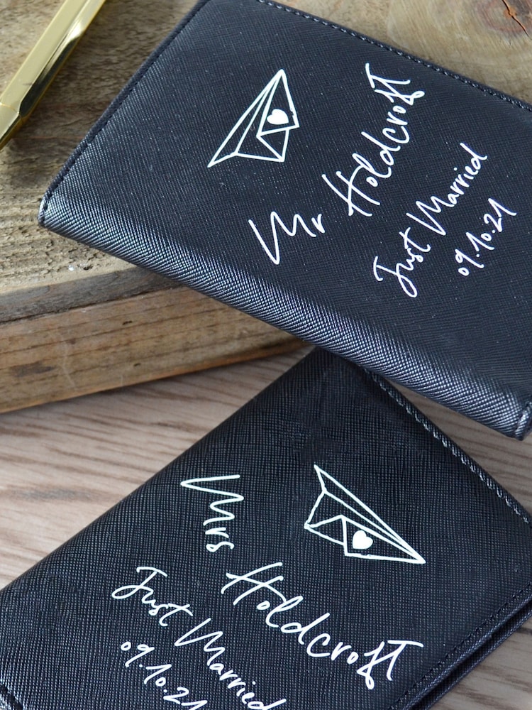 Solesmith Black Couples Just Married Personalised Passport Holder - Image 1 of 2