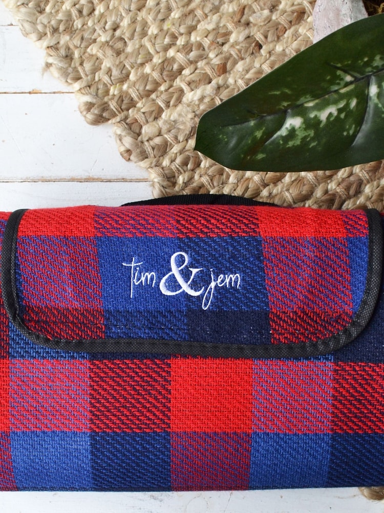 Solesmith Red Tartan Personalised Picnic Blanket - Image 1 of 4