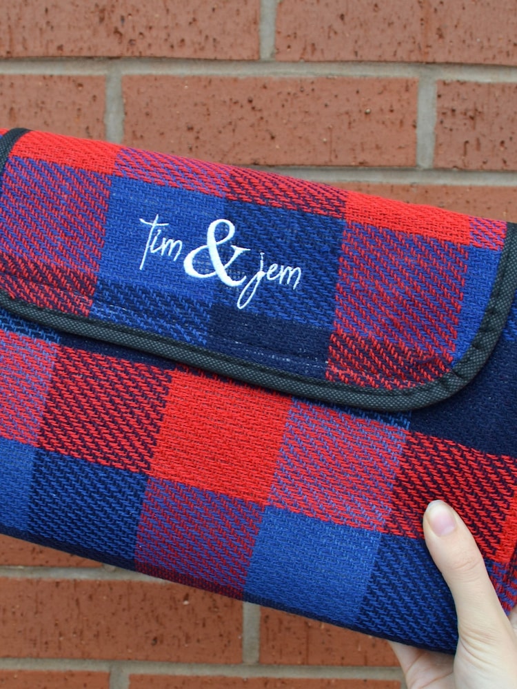 Solesmith Red Tartan Personalised Picnic Blanket - Image 2 of 4